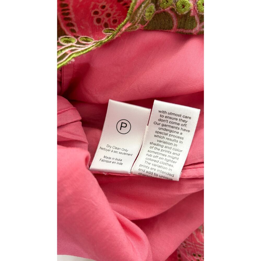 Hemant And Nandita Long Sleeve Pakhi Romper Womens Size Medium Pink New Green - Picture 14 of 15